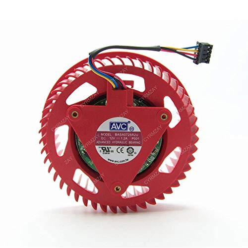 CYRMZAY Ventilator Kompatibel für ATI Radeon HD4870 5870 HD5850 5970 HD6970 Graphic Card Ventilator BASA0725R2U 75mm von CYRMZAY