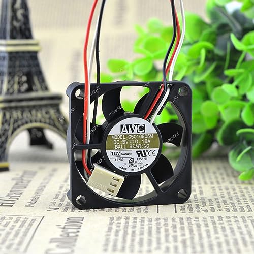 CYRMZAY kompatibel für AVC C5010B05M 5V 0.18A 5010 5CM 50x50x10mm 3-Wire cooling Lüfter von CYRMZAY