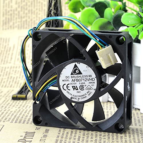 CYRMZAY kompatibel für Delta AFB0712VHD 12V 0.4A 7CM 7020 4-Wire cooling Lüfter von CYRMZAY