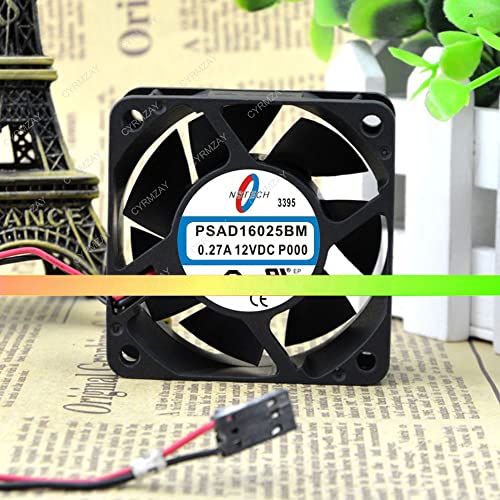 CYRMZAY kompatibel für NSTECH PSAD16025BM 12V 0.27A 2-Wire 6025 6CM 60x60x25mm S9 power cooling Lüfter von CYRMZAY
