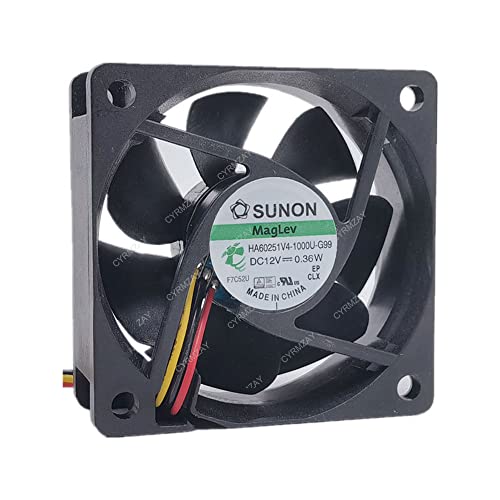 CYRMZAY kompatibel für SUNON HA60251V4-1000U-G99 12V 0.36W 6025 6CM 3-Wire Cooling Lüfter von CYRMZAY