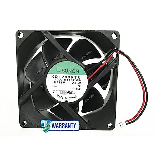 CYRMZAY kompatibel für SUNON KD1208PTS1 80 * 80 * 25MM DC 12V 2.6W 2Pin Cooling Lüfter von CYRMZAY