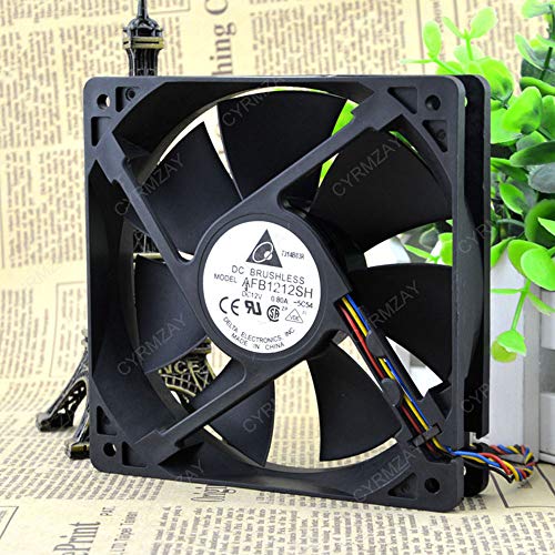 CYRMZAY Kompatibel für Delta AFB1212SH 12V 0.80A 4-Draht 12025 12cm PWM automatische Geschwindigkeitsregelung großes Luftvolumen Lüfter von CYRMZAY
