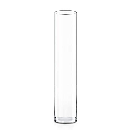 Glasvase in Zylinderform von CYS Excel, schwimmender Kerzenhalter, Blumenvase, dekorativer Mittelpunkt für Zuhause oder Hochzeit 4" Wide x 24" Tall Pack of 1 von CYS EXCEL