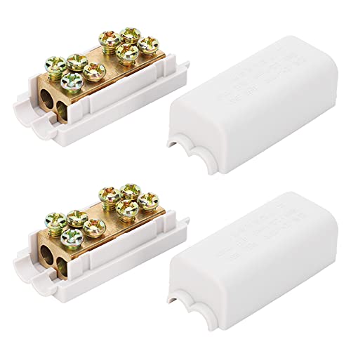 CYSFETENA 2er Set Hochleistungs Drahtverbinder T-Form 1-in-2-Out Hauptleitungsabzweigklemme, 1000v 80a Abs Isoliergehäuse Für 2,5-10mm² Hauptleitung, 1-10mm² Abzweigleitung von CYSFETENA