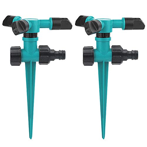 CYSJ 2 PCS Garten Sprinkler Automatische Rasensprenger 360° Rotierende 3-Arm 12 Düsen Gartenregner Rasen Bewässerungsgerät für Garten Rasen Bewässerungssystem von CYSJ