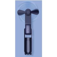 1 x Taschenventilator, tragbarer Mini-Ventilator, blau, wiederaufladbarer USB-Akku, faltbarer und leiser persönlicher Ventilator von CYSLMUK