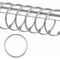 Cyslmuk - 12 Duschvorhangringe – Silber, rostbeständige Duschvorhanghaken, runde Metallhaken für Badezimmer, Garderobe, Fenster, Heimdekoration, Cyslmuk - 12 Duschvorhangringe – Silber, rostbeständige Duschvorhanghaken, runde Metallhaken für Badezimmer, Garderobe, Fenster, Heimdekoration, von CYSLMUK