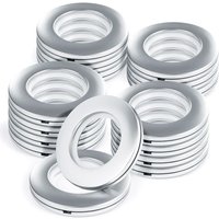 16 Stück Ösenringe aus starrem Kunststoff – 40 mm Innendurchmesser mit integrierten Clips für Dusch-/Fenster-/Badezimmervorhänge, schnelle 16 Stück Ösenringe aus starrem Kunststoff – 40 mm Innendurchmesser mit integrierten Clips für Dusch-/Fenster-/Badezimmervorhänge, schnelle von CYSLMUK