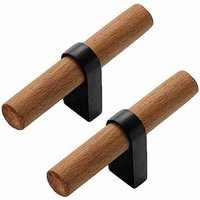 Cyslmuk - 2 Stück Möbelgriff Holz Schubladengriffe Küchengriff t Schrankbeschläge Türknöpfe Möbelgriff von CYSLMUK