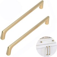2 Stück Türgriffe für Küchenschubladen aus gebürstetem Messing, Möbeltürgriff, moderner Hardware-Schubladengriff für Küche, Schlafzimmer, von CYSLMUK
