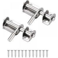 Cyslmuk - 2 Stück Türriegel aus Edelstahl, Mini-Schieberiegel, Erkerschloss, geeignet für Gartentüren, Fenster, Lagerhallen (Silber) von CYSLMUK