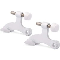 Cyslmuk - 2er-Pack Scharnierstift-Türstopper, gebürstetes Satin-Nickel – verstellbarer, robuster Scharnierstift-Türstopper mit weißen von CYSLMUK
