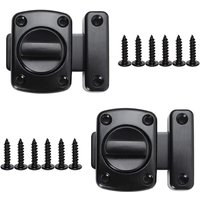 Cyslmuk - 2er-Pack Schwingtürriegel aus Zinklegierung, Innentürschloss mit 12 Schrauben, schwarz von CYSLMUK