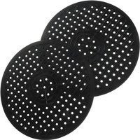 2er-Pack runde Gummi-Spülbeckenschutzmatte für Küchenspüle, für Küchenboden, Bauernhaus-Porzellanspüle, Mittelablauf, schwarze runde Tischsets, 31 cm von CYSLMUK