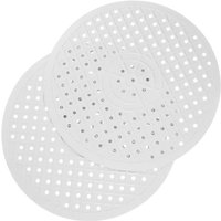 2er-Pack runde Gummi-Spülbeckenschutzmatte für Küchenspüle, für Küchenboden, Bauernhaus-Porzellanspüle, Mittelablauf, weiße runde Tischsets, 31 cm von CYSLMUK
