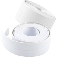2er-Pack selbstklebender PVC-Dichtungsstreifen für Küchenspüle, Toilette, Badezimmer, Dusche und Badewanne, 3,2 m x 3,8 cm, weiß von CYSLMUK