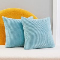 2er-Set himmelblauer Samt-Kissenbezug, 40 x 40 cm, für Wohnzimmer, dekorativer Kissenbezug von CYSLMUK