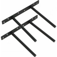 Cyslmuk - 2er-Set unsichtbare schwebende Regalhalterung, Metallhalterung für an der Wand montiertes, verdecktes schwebendes Holzregal, mattschwarzes von CYSLMUK