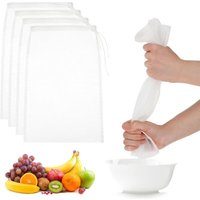Cyslmuk - 4 Stück Nylon-Nussmilchbeutel, 36 x 24 cm, feinmaschige Käsetuchbeutel zum Sieben, wiederverwendbarer Filterbeutel mit Kordelzug zum Sieben Cyslmuk - 4 Stück Nylon-Nussmilchbeutel, 36 x 24 cm, feinmaschige Käsetuchbeutel zum Sieben, wiederverwendbarer Filterbeutel mit Kordelzug zum Sieben von CYSLMUK