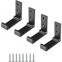 4 Stück Wandhaken aus Aluminiumlegierung, 90° faltbar, Kleiderhaken mit Schrauben für Wand, Tür, Schrank, Küche, Badezimmer, Wand, Büro, Garderobe, von CYSLMUK
