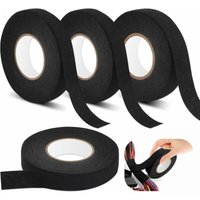 Cyslmuk - 4er-Set schwarzes Kabelband, hitzebeständige Bänder in 2 Größen, elektrisches Isolierklebeband, Gewebeband für Kabelbäume, Haushalt, Auto, von CYSLMUK