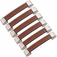 6 Stück Ledergriffe, Schrankgriffe, Schrankgriffe für Kleiderschrank, Küche und Tür (gelb, 160 mm) von CYSLMUK