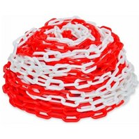 6 mm x 10 m rote und weiße Kunststoff-Warnkette, Signalkette, Straßenkegel-Verbindungs-Warnkette, rote, weiße, gelbe und schwarze Isolationskette 6 mm x 10 m rote und weiße Kunststoff-Warnkette, Signalkette, Straßenkegel-Verbindungs-Warnkette, rote, weiße, gelbe und schwarze Isolationskette von CYSLMUK