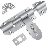 Cyslmuk - Außentürriegel mit Vorhängeschloss-Haspe, 135 mm Edelstahl-Schiebetürriegel, kleine Türschloss-Haspe mit Schrauben für Lager, Garage, Cyslmuk - Außentürriegel mit Vorhängeschloss-Haspe, 135 mm Edelstahl-Schiebetürriegel, kleine Türschloss-Haspe mit Schrauben für Lager, Garage, von CYSLMUK