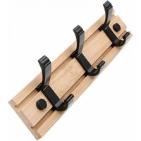 Cyslmuk - Bambus-Wandhaken mit 3 mobilen Aluminium-Haken, Wandgarderobe für Eingangsbereich, Badezimmer, Schlafzimmer Cyslmuk - Bambus-Wandhaken mit 3 mobilen Aluminium-Haken, Wandgarderobe für Eingangsbereich, Badezimmer, Schlafzimmer von CYSLMUK
