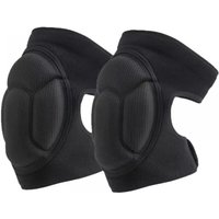 1 Doppelte Arbeitsknieschoner, schwarze Gartenknieschoner, rutschfeste und stoßfeste Knieschoner, Mehrzweck-Gartenknieschoner – Schwarz (55–75 kg) von CYSLMUK