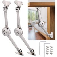 Cyslmuk - 2 Stück Soft-Close-Deckelstützscharnier mit Schrauben und Inbusschlüssel, satiniertes Nickel, Traglast 18 kg, Deckelstützscharnier für von CYSLMUK