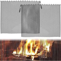 Cyslmuk - 2er-Pack Kamin-Netzvorhang, Feuerkette mit Schnörkelmuster, Feuerschutz aus Metall (24 × 21 Zoll) von CYSLMUK