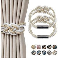 Cyslmuk - 2er-Pack magnetische Vorhang-Raffhalter, Vorhang-Clips, Beige + Gold, stanzfreie magnetische Vorhang-Raffhalter, DTY-Zubehör Cyslmuk - 2er-Pack magnetische Vorhang-Raffhalter, Vorhang-Clips, Beige + Gold, stanzfreie magnetische Vorhang-Raffhalter, DTY-Zubehör von CYSLMUK