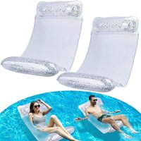 Cyslmuk - 2er-Set Pool-Hängematten, aufblasbare Poolmatratze, 4-in-1-Zubehör für Wasserhängematten, schwimmende Pool-Hängematte, Pool-Netzmatratze Cyslmuk - 2er-Set Pool-Hängematten, aufblasbare Poolmatratze, 4-in-1-Zubehör für Wasserhängematten, schwimmende Pool-Hängematte, Pool-Netzmatratze von CYSLMUK