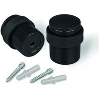 Cyslmuk - Bodentürstopper, Einschraubbarer Türstopper aus mattschwarzem Metall - 2er-Set Türstopper mit Schrauben - Türstopper für schwere Türen von CYSLMUK