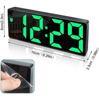 Cyslmuk - Digitaler Wecker, großes LED-Display, Spiegeloberflächenuhr mit Schlummerfunktion und USB-Ladeanschluss, helligkeitsverstellbarer Wecker von CYSLMUK