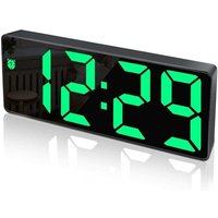 Cyslmuk - Digitaler Wecker, großes LED-Display, Spiegeluhr mit Schlummerfunktion und USB-Ladeanschluss, Wecker mit einstellbarer Helligkeit, geeignet von CYSLMUK