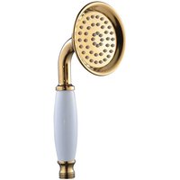 Cyslmuk - Duschkopf Messing Keramik Gold Runde Handbrause Duschkopf kleine Dusche ohne Schlauch Cyslmuk - Duschkopf Messing Keramik Gold Runde Handbrause Duschkopf kleine Dusche ohne Schlauch von CYSLMUK
