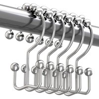 Duschvorhang-Hakenringe, rostfreie Duschvorhang-Hakenringe, Set mit 12 Chrom-Haken Duschvorhang-Hakenringe, rostfreie Duschvorhang-Hakenringe, Set mit 12 Chrom-Haken von CYSLMUK