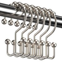 Duschvorhang-Hakenringe, rostfreie Duschvorhang-Hakenringe, Set mit 12 Nickel-Haken von CYSLMUK
