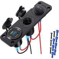 Cyslmuk - Eingebaute 12-V-USB-Buchse, 12-V-Zigarettenanzünder-Buchse, qc 3.0 12-V-Dual-USB-Ladegerät, Zigarettenanzünder-Steckdose von CYSLMUK