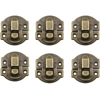 Cyslmuk - Haspe und Riegel, kleine Vintage-Metallbox-Schnallenschloss-Haspe, Vintage-Box-Tür-Muschelbox, Eisen-Set, antiker Schubladenriegel von CYSLMUK