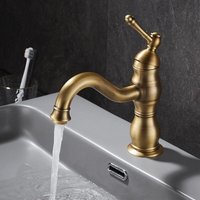 Cyslmuk - Retro Waschbecken Wasserhahn Gold, 360° Schwenkbar Bad Wasserhahn, Messing Waschbecken Mischbatterie, Bad Mischbatterie mit Neuem Keramik Cyslmuk - Retro Waschbecken Wasserhahn Gold, 360° Schwenkbar Bad Wasserhahn, Messing Waschbecken Mischbatterie, Bad Mischbatterie mit Neuem Keramik von CYSLMUK