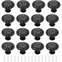 Schwarzer Türknauf, 16 Stück, Küchenmöbelgriff, Schubladenknöpfe, Vintage, rund, Schrankknöpfe, Griffe, Möbelknopf mit Schrauben für Kommode, Schwarzer Türknauf, 16 Stück, Küchenmöbelgriff, Schubladenknöpfe, Vintage, rund, Schrankknöpfe, Griffe, Möbelknopf mit Schrauben für Kommode, von CYSLMUK