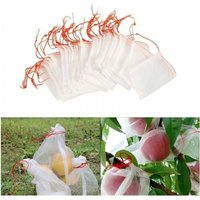 Set mit 100 Insektenschutz-Netzbeuteln, Nylon-Gartenschutznetz, wiederverwendbarer Obst- und Pflanzenschutzbeutel, Anti-Vogel-Traubenbeutel mit von CYSLMUK