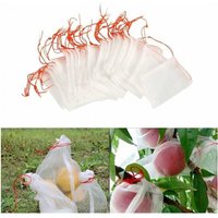 Cyslmuk - Set mit 100 Insektenschutz-Netzbeuteln, Nylon-Gartenschutznetz, wiederverwendbarer Obst- und Pflanzenschutzbeutel, Anti-Vogel-Traubenbeutel von CYSLMUK