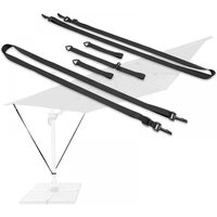 Cyslmuk - Sonnenschirm-Windschutz-Set, verstellbare Polyestergurte, winddicht, robust, solide Metallhaken von CYSLMUK