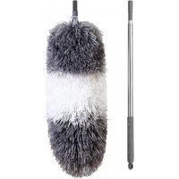 Cyslmuk - Teleskop-Staubwedel mit Spinnennetz-Motiv, Wolfskopf, 1,4 m, biegbarer Staubwedelkopf, waschbar, grau von CYSLMUK
