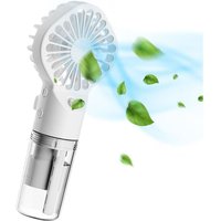 Cyslmuk - Tragbarer Nebelventilator, Mini-Ventilator mit transparentem Nebelsprüher, wiederaufladbarer USB-Nebelmacher mit 4 Geschwindigkeiten für von CYSLMUK